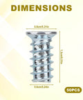 Product image of Shop Grade 50 Pack Zinc Plated Drawer Rail Screws with dimensions labeled 0.8cm, 1.3cm, and 0.6cm.