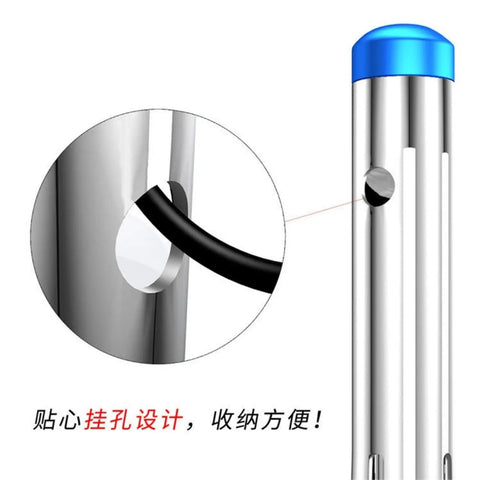 Close-up of Bike Bottom Bracket Bearing Removal Tool Kit showing wall-hanging hole feature, piston-style design, blue cap.