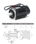Front view of NOVKMJVZ 90ST-M03520 servo motor with mounting flange and cable leads
