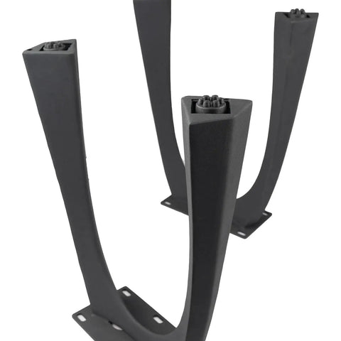 Industrial Metal Bench Legs 16 Inch Height Set Of 2 showcasing natural curve lines in durable steel material for versatile decor.