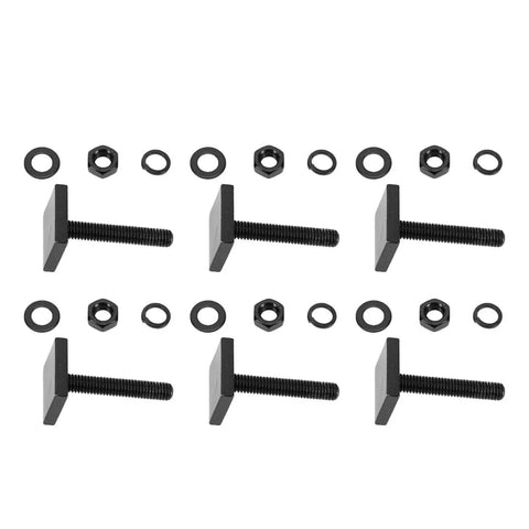 Durable Stainless Steel T Slot Bolts Kit For Secure Roof Rack Mounting six square bolts with nuts and washers arrangement