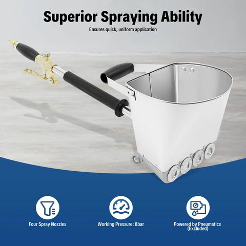 Heavy Duty Pneumatic Cement Spray Gun For Walls Features Four Precision Nozzles, 8bar pressure, aluminum, for plastering.