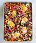Naturals Half Sheet Pan Set Of 2 For Baking And Roasting With Pure Aluminum For Superior Heat Conductivity And Even Browning, used for roasting vegetables with eggs.