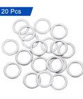 Hecka Durable M8 Flat Washers Set Of Twenty Thickened 304 Stainless Steel Spacers with burr free edges arranged in a pile.