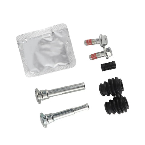 Upgrade Your Ride With This Awesome Front Brake Caliper Guide Pin Kit Featuring Durable Metal Slider Pins That Fit MK7 Models From 2008 All The Way To 2022 As Top Tier Replacement Parts Including Eight Nifty Accessories For Smooth Sliding Action. front brake caliper guide pin kit, metal pins, boot covers, replacement hardware