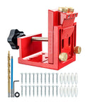 Solid As A Rock Aluminum Pocket Hole Jig With No Sweat Setup For Custom Furniture And Cabinet Build Adjustable Drill Depth Ranging Twelve To Forty Five Millimeters Killer Woodworking Gear with tools included.