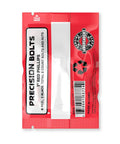 Back view of Phillips Hardware Kit For Skateboard Trucks 1 Inch Red Black With Tool packaging showing details and barcode.