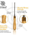 Built Tough 4 Piece Bench Chisel Set For Serious Woodworkers Carved From Top Shelf Chrome Vanadium Steel Blades. Sturdy ashwood handle.
