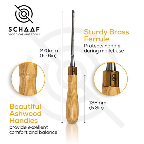 Built Tough 4 Piece Bench Chisel Set For Serious Woodworkers Carved From Top Shelf Chrome Vanadium Steel Blades. Sturdy ashwood handle.