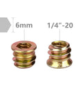 40Pcs 1/4-20 X 10mm Wood Threaded Inserts Fastener Kit With Hex Socket Drive And 6mm Hex Spanner For Furniture DIY Repairs
