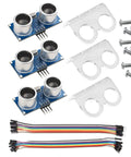 Dope HC SR04 Ultrasonic Sensor Module Kit With Three Pieces Plus Mounting Brackets And Cable Bundle for distance sensing
