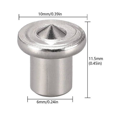 20 Piece Stainless Steel Dowel Center Pin Set for Woodworking Tools 1 Quarter Inch 6mm Hollow Dowel Centers with Sharp Point Drill Guide
