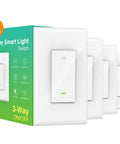 4 pack 3 Way Smart Light Switch In Wall On Off With Alexa And Google Assistant Voice Control App Remote Scheduling Timers