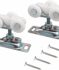 2 Pack 3/4 Inch Sliding Pocket Door Rollers Assembly With Nylon Wheels, Top Hanger And 4 Screws For Pocket Door Bypass Closets