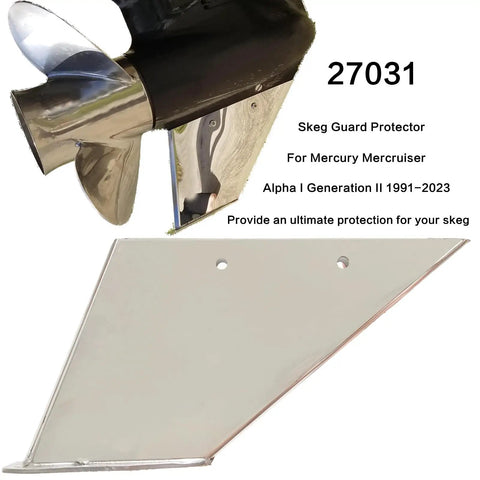 Skeg Guard For Alpha One Gen 2 Boats Protects Against Ramp Drag And Wear Corrosion Heavy Duty Marine Grade Stainless Steel Direct OEM Replacement 27031 Fits Mercury MerCruiser 1991 To Present