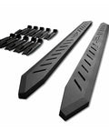 Auto Deploying Side Pedals For Tesla Cybertruck Heavy Duty Aluminum Power Steps Tough As Nails Deployable Running Boards showing sleek black design and assembly parts.