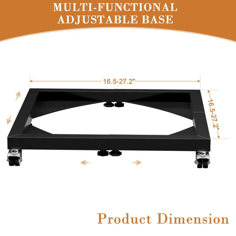 Built Tough Heavy Duty Steel Fire Pit Stand With Adjustable Height From 16 To 26 3/8 Inches Rolling Wheels For Easy Mobility Compatible