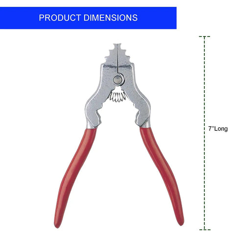 7 Inch Spring Loaded Fixture Chain Pliers With Red Vinyl Grip And Silver Finish 7 inches long for easy hanging fixture installations