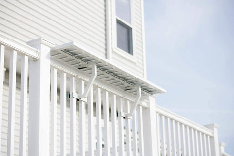 Railing Table Hardware Kit That Installs Easy And Attaches To Most Railings With Vertical Balusters Create Extra Patio Table Space For Entertaining Your Outdoor Hangouts Includes H Frames Elbows And Plates Table Not Included