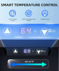 Close-up of Compact 18L Beverage Cooler Fridge Keeps Drinks Ice Cold, 24 Can Mini Fridge With Quiet Compressor, LED display