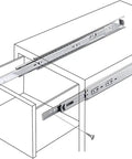 22 Inch Full Extension Drawer Slides Set 1 Pair Side Mount Ball Bearing Rails For Cabinets Wardrobes And Kitchens Heavy Duty 100 Lb Load Capacity Cold Rolled Steel With Zinc Finish Includes Screws installed