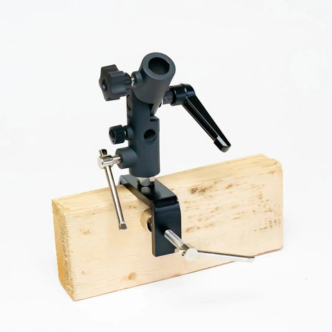 60 Inch Fire Rated Umbrella With Magnetic Base Kit HD Clamp For Rooftop Work NFPA 701 Fabric steel clamp on wooden block