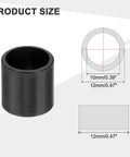 5 Pack POM Sleeve Bearings Black Self Lubricating Oilless Bushings ID 10mm OD 12mm Length 12mm product size diagram