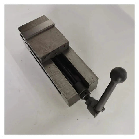 Get This Solid 4 Inch Precision Bench Vise Perfect For CNC Milling And Drilling Tasks, heavy-duty steel clamping tool, top view.