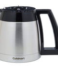 10 Cup Stainless Thermal Carafe With Lid In Chrome For Coffee Makers, OEM Part, side view