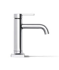 Venza No Fuss Single Handle Bathroom Sink Faucet With Clicker Drain And 1 Hole Installation in polished chrome, side view