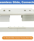 Heavy Duty Ceiling And Wall Mounted Curtain Track System With Roller Hooks And Sliding Rails White 3Ft To 6Ft Aluminum Alloy Durable Curtain Rail Set For Home Upgrade Built To Last seamless track connector
