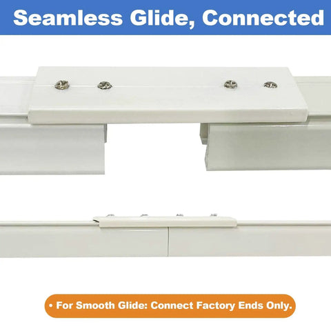 Heavy Duty Ceiling And Wall Mounted Curtain Track System With Roller Hooks And Sliding Rails White 3Ft To 6Ft Aluminum Alloy Durable Curtain Rail Set For Home Upgrade Built To Last seamless track connector
