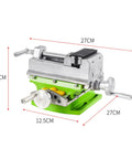 Heavy Duty Cross Slide Drill Press Vise For Benchtop Milling Machine Precision Xy Table Clamp With Adjustable Slides, 27cm size.