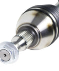 Rock Solid Cv Axle Shaft Assembly For Left Front Driver Side Direct OEM Fitment close-up view of CV joint and spline.