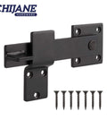 Heavy Duty 6 Inch Farm Flip Gate Latch For Outdoor Wood Fence And Barn Doors, Solid Black Gate Lock Hardware shown with screws