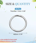 40Pcs 304 Stainless Steel Split Key Rings Open Jump Rings 1.4mm Thick 20mm OD Flat Keychain Loops For Keychains Car Keys And DIY Jewelry Making Craft Projects