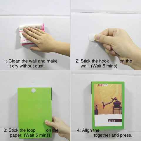 Self Adhesive Nylon Hook and Loop Dots 1100 Pieces 550 Pairs 0.59 Inch Diameter Waterproof Sticky Back Dots for School Classroom Office and Home White