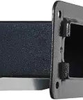 Liberty Aluminum Adjustable Mail Chute For 4 To 6 Inch Walls And Doors, angled view, showing solid aluminum structure, mail slot visible.