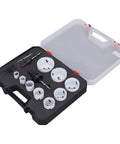 Top Tier 15 Piece Hole Saw Kit With Twist Drills For Wood And Metal High Speed Steel Cutting Tools Hex Wrenches Plus Guide And Storage Box To Make Hard Tasks Easy Peasy Every Single Time, 15-piece HSS hole saw set in storage case