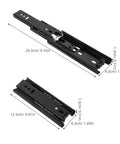 Heavy Duty 5 Inch Full Extension Telescopic Drawer Slides With Ball Bearing Rails 4 Pack 3 Section Side Mount Cold Rolled Steel