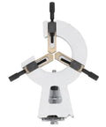 Heavy Duty Metal Steady Rest And Center Frame Stabilizer For Mini Lathe WM210 MX210 8X16 INCH top view showing adjustable clamps.