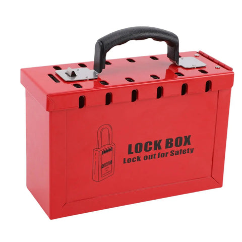 Heavy Duty Portable Group Lockout Box With 12 Piece Padlocks And 24 Keys Built Like A Tank For Industrial Sites Keeping Crew Safe And Gear Locked Down Tight Always