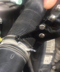 Two Piece Hose Clamp Pliers Set With 45 Degree Angle Flat Belt Hose Clamp Pliers And Wide And Flat Band Hose Clamp Pliers in use on a car hose