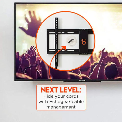 Ultra Slim TV Wall Mount For 32 To 80 Inch Flat Screens With Razor Thin 1.25 Inch Clearance and Smooth Pull String Locks for Easy No Sweat DIY Mounting Today on a wall.