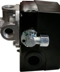 Side view of Pressure Switch For Ingersoll Rand Air Compressor 145 To 175 PSI Four Port Quarter Inch FNPT Inlet 120V Replacement