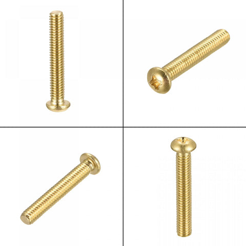 Heavy Duty Brass Machine Screws M4 X 25 Mm Phillips Pan Head Fastener Bolts for Furniture Office Gear and Electronics A Killer 20 Pack - close-up view