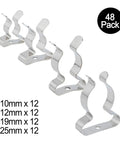 Top Notch 48 Pc Manganese Steel Spring Terry Clips Kit For Garage Storage Brakes Rakes And Heavy Duty Tools Assorted 10Mm 12Mm 19Mm 25Mm Sizes, 48 pack clips