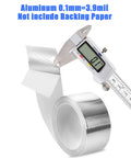 Aluminum Foil Tape 2 Inch By 65 Feet 3.9 Mil Silver Insulation Adhesive Metal Tape with digital caliper measuring thickness