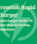 Premium Rapid Charger with lightning symbol, showcasing fast charging capabilities, ideal for efficient device charging.