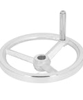 Rotary Handwheel 250mm Diameter Cast Iron Chrome Plated with 3 Spoked Revolving Handle for Lathe Milling Machine Grinder